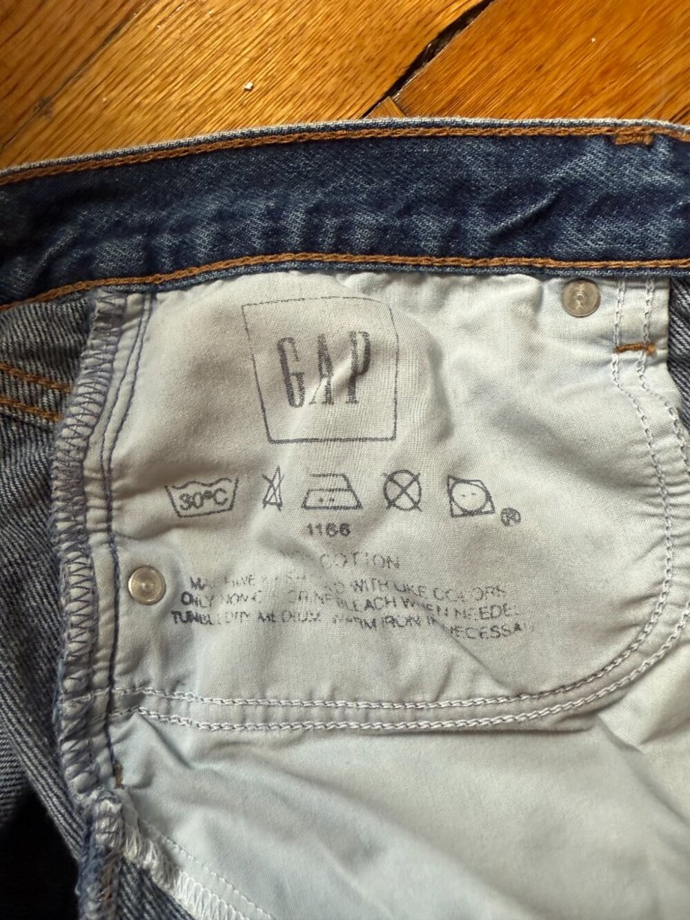 Vintage Gap Blue Jeans Classic Fit Size 16 Long 100% Cotton Indigo 90s Y2K - Picture 4 of 7